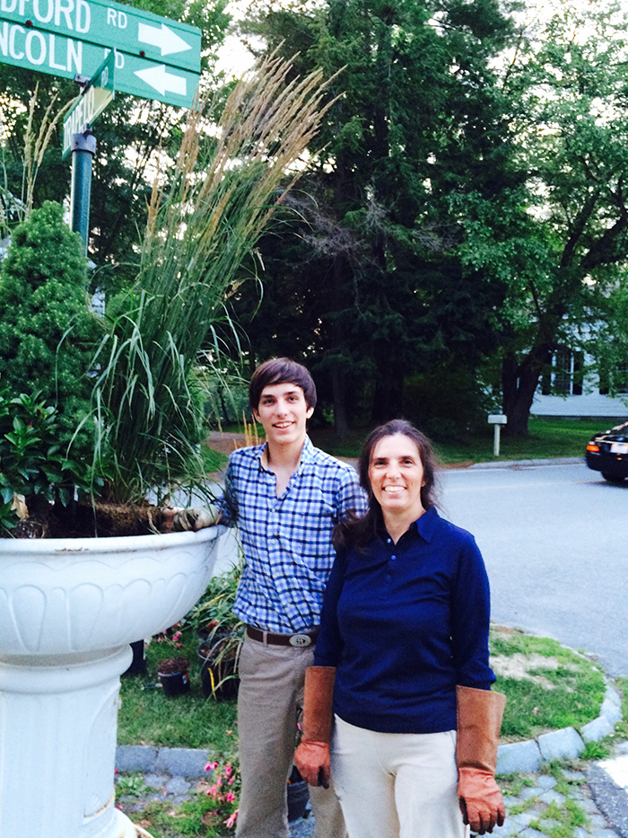 Axel and Maite Fay prepared the historic Five Corners flower pot for Fourth of July festivities. Photographer Rob Jevon writes, "There has been lots of thoughtful commentary on improving signage at Five Corners.  But I think many would agree we are fortunate to have a centerpiece that is pretty close to perfection.  Thanks to all the neighbors and generations who help maintain an endearing emblem of what makes Lincoln Lincoln."